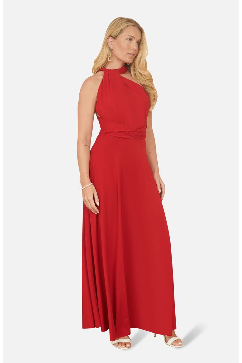 Jersey Stretch Multiway Maxi Dress, Alternate, color, Red