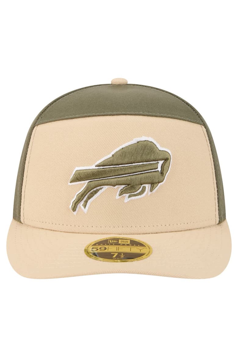 Men's New Era Light Beige/Olive Buffalo Bills Two-Tone Color Pack Split Panel 59FIFTY Fitted Hat, Alternate, color, Light Beige