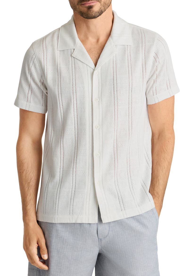 Stretch Pointelle Cabana Shirt, Main, color, CLOUD DANCER