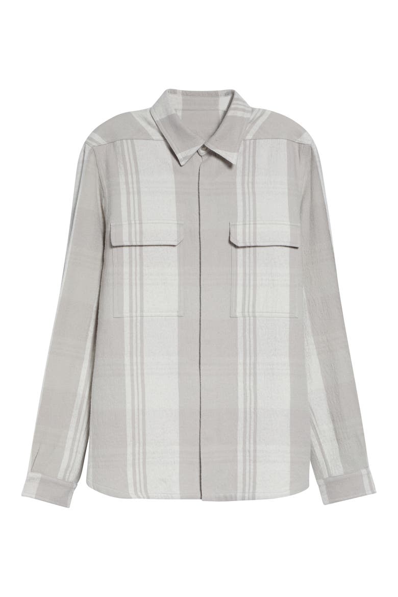 Plaid Cotton & Wool Overshirt, Main, color, BLEACH PLAID