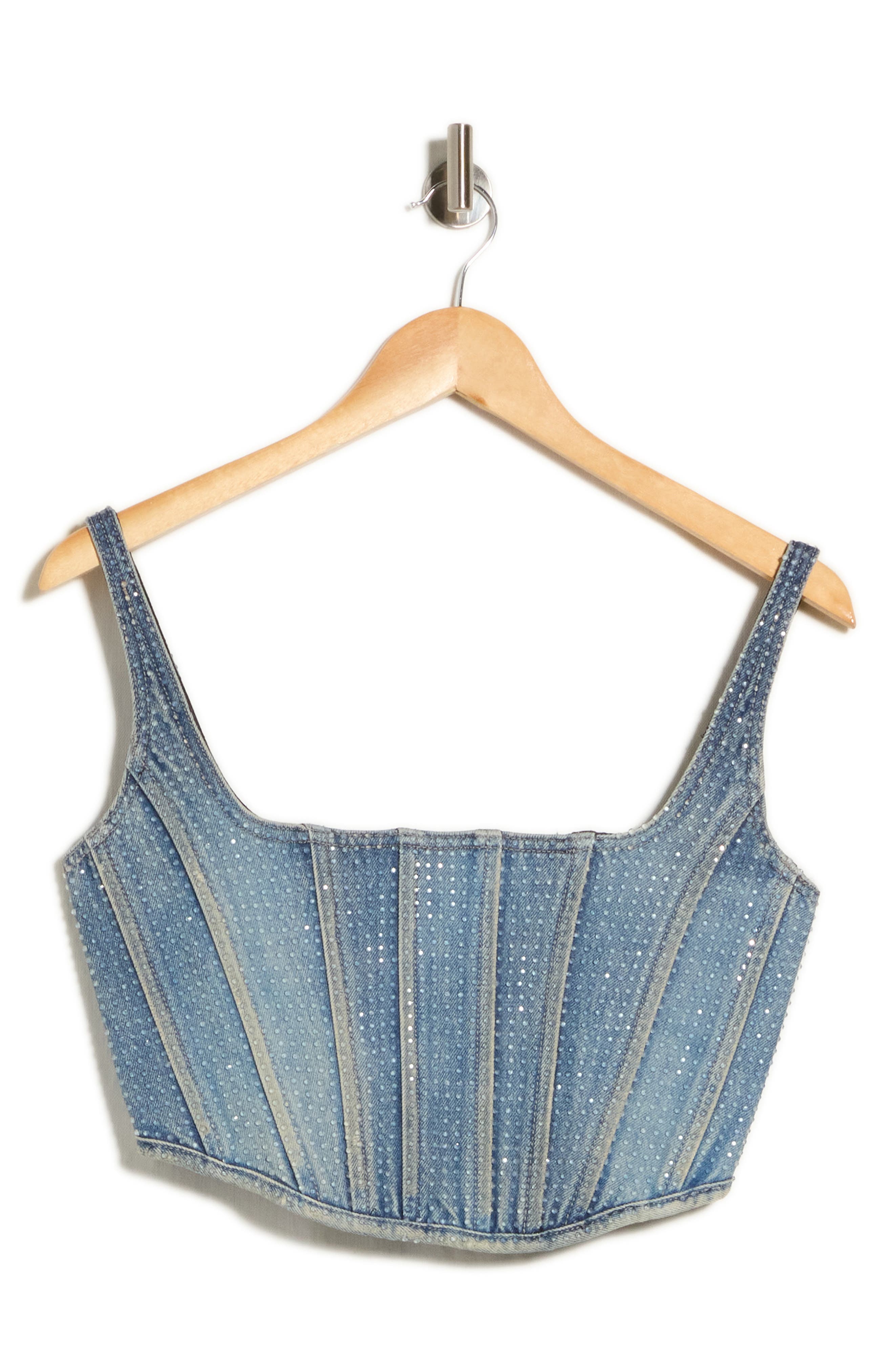Crystal Denim Corset Top