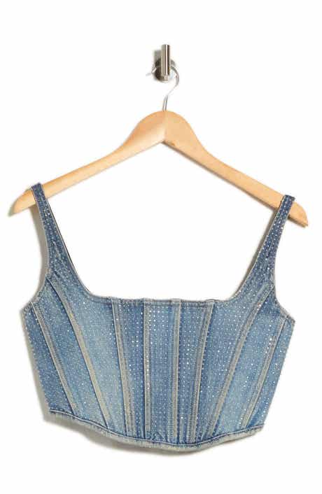 Crystal Denim Corset Top