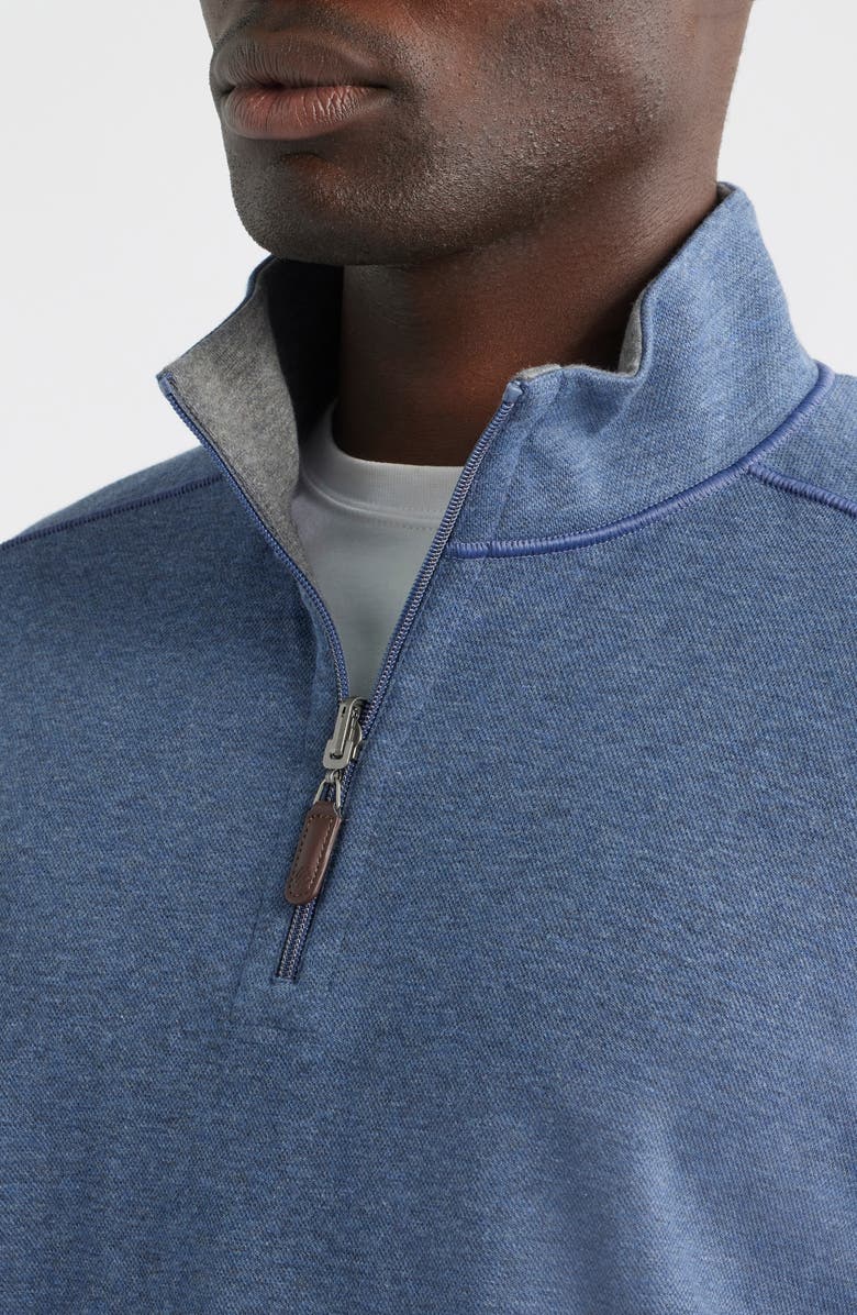 Johnston & Murphy Icon Reversible Quarter Zip, Alternate, color, Blue/ Gray
