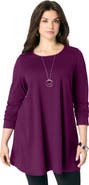 Roaman's Ultimate Long Sleeve Crewneck Swing Tunic