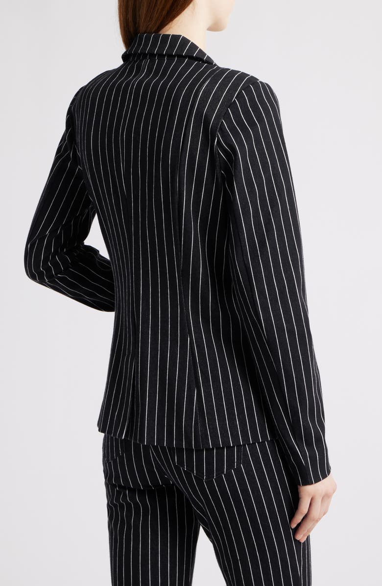 NIC+ZOE Railroad Stripe Stretch Blazer, Alternate, color, Black Multi
