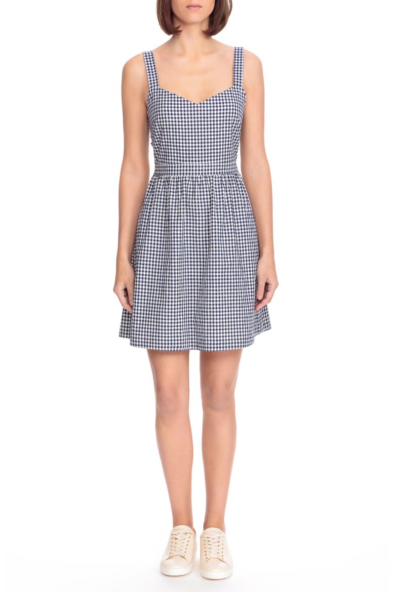 Austin Back Tie Gingham Sundress, Main, color, BLUE VICHY
