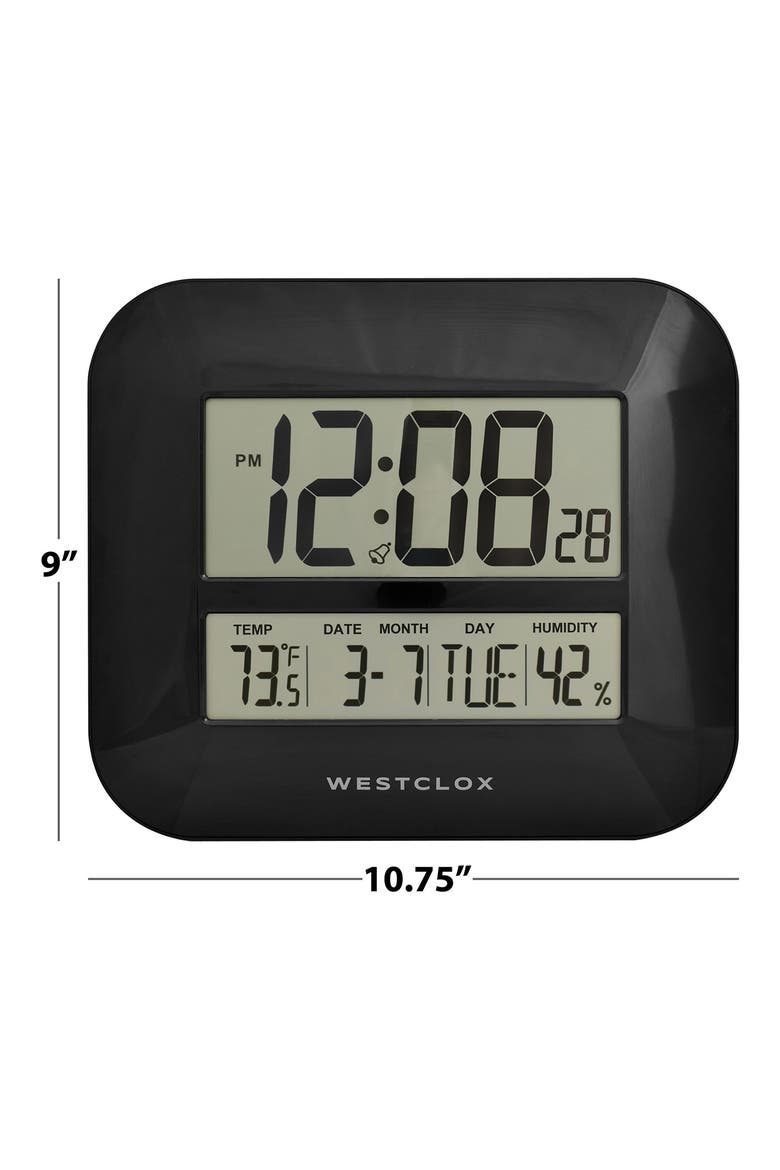 11.5-Inch Quartz Digital Wall Clock, Alternate, color, BLACK