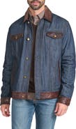 FLYNT Leather Trim Denim Jacket