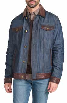 FLYNT Leather Trim Denim Jacket