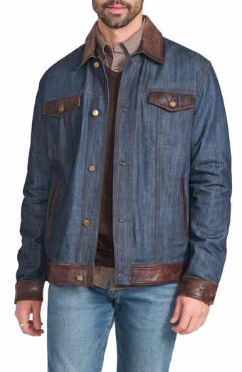 FLYNT Leather Trim Denim Jacket