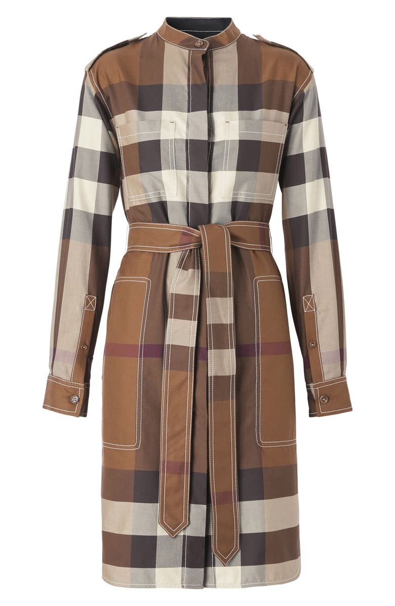 Burberry Aurelia Check Cotton Shirtdress, Alternate, color, 