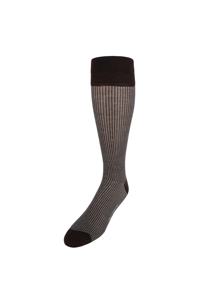 Gerald Box Designed Mercerized Cotton Mid-Calf Socks, Main, color, Brown and Tan