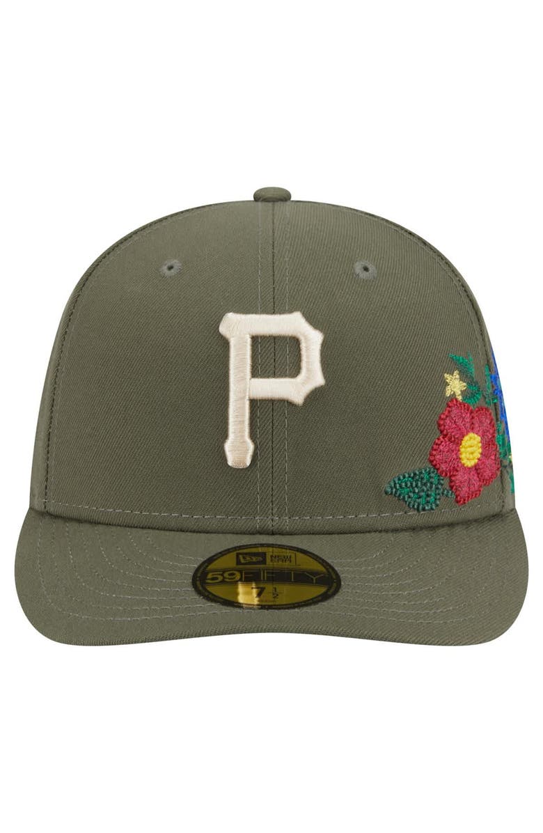 New Era Men's New Era Olive Pittsburgh Pirates Tonal Florals 59FIFTY Fitted Hat, Alternate, color, Olive