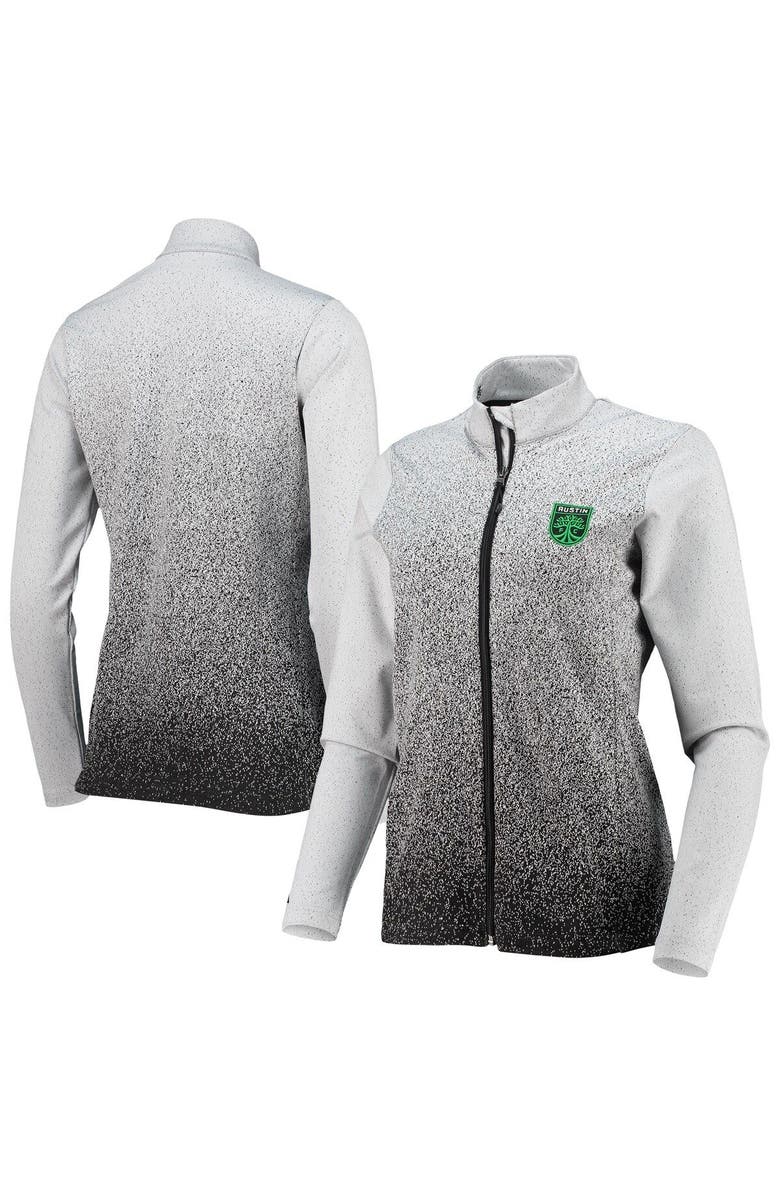 ANTIGUA Women's Antigua White/Black Austin FC Guide Full-Zip Jacket, Main, color, White
