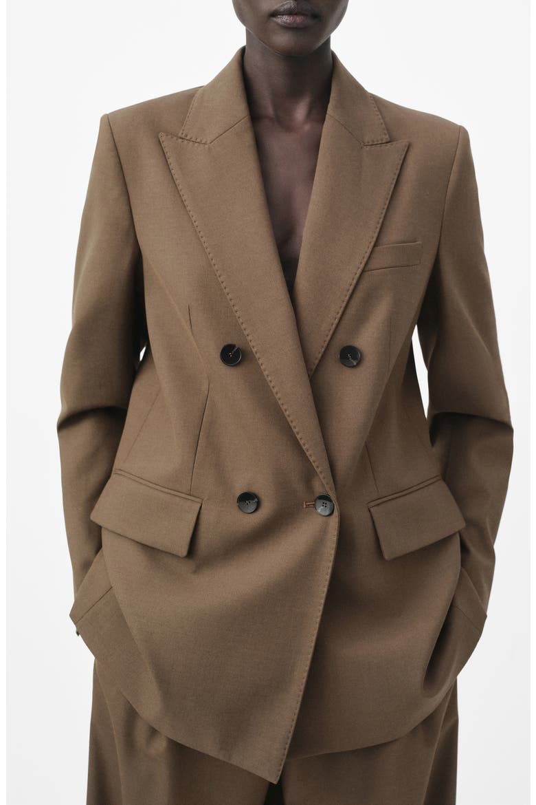 Selection Double Breasted Suit Blazer, Main, color, MEDIUM BROWN