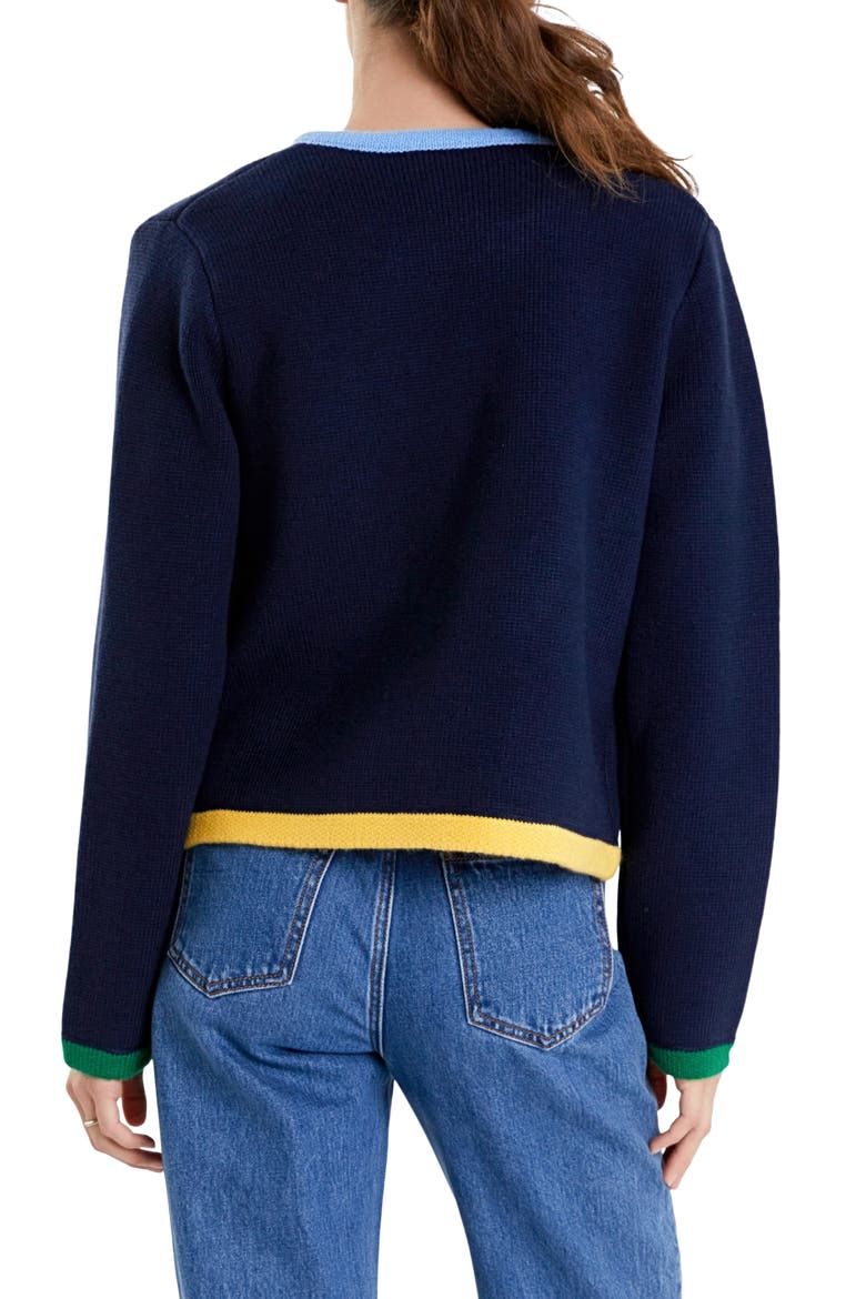 Colorblock Cardigan, Alternate, color, NAVY MULTI