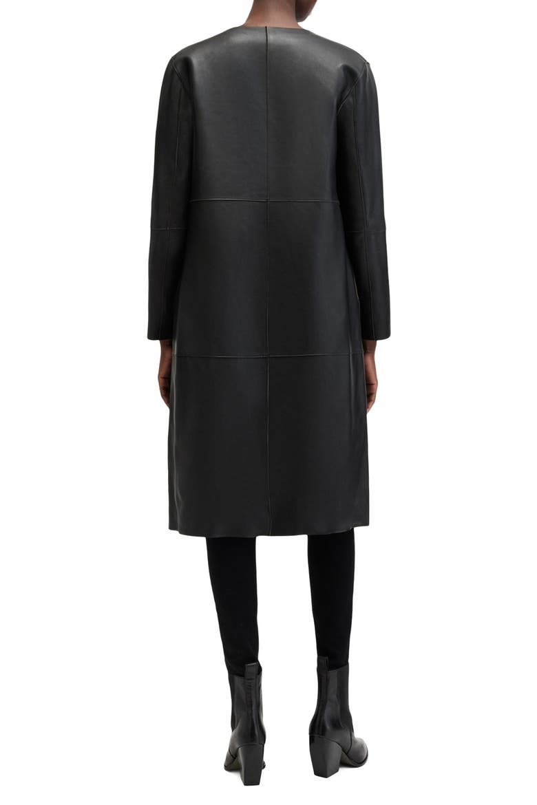 Reversible Leather & Suede Long Jacket, Alternate, color, BROWN/ BLACK