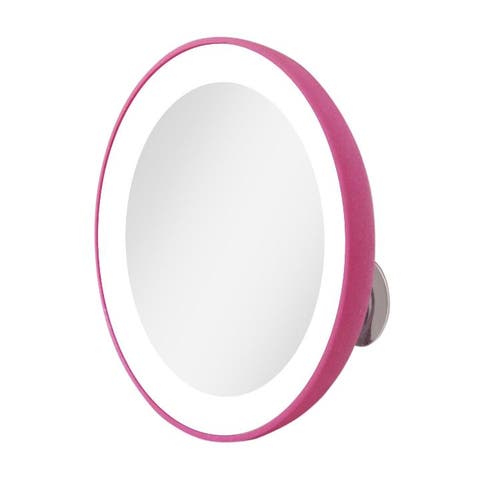Lighted Compact Mirror with 10X Magnification & Suction Cup