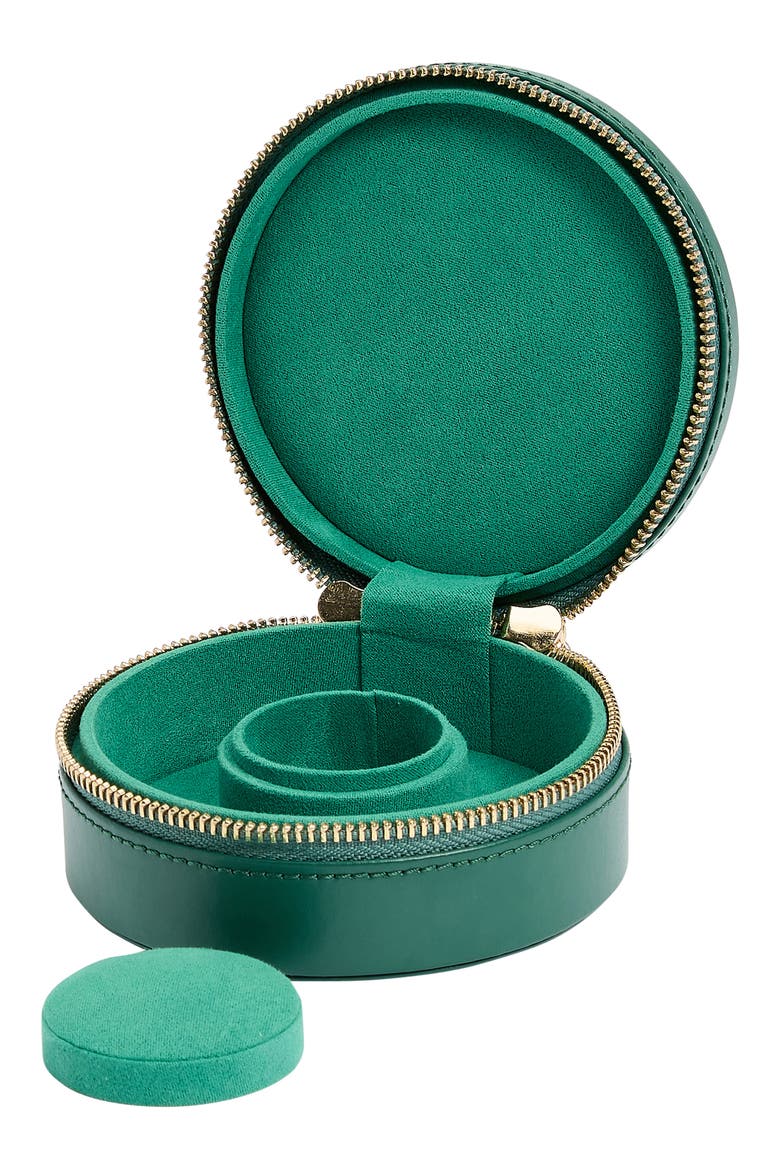 Sophia Round Zip Case, Alternate, color, FOREST GREEN