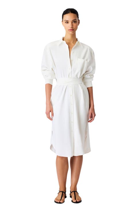 Pleat Back Shirt Dress