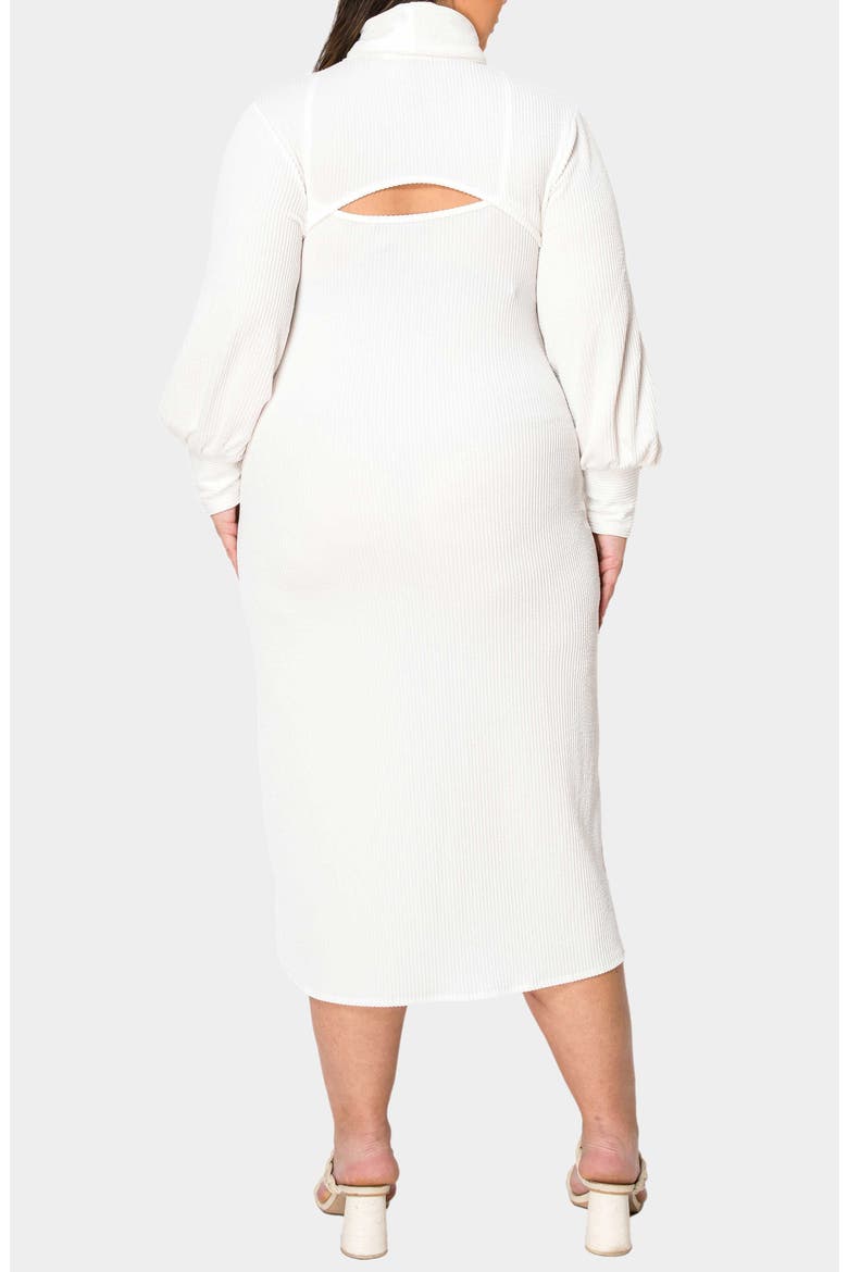Aster Plissé Two-Piece Sweater Dress, Alternate, color, IVORY