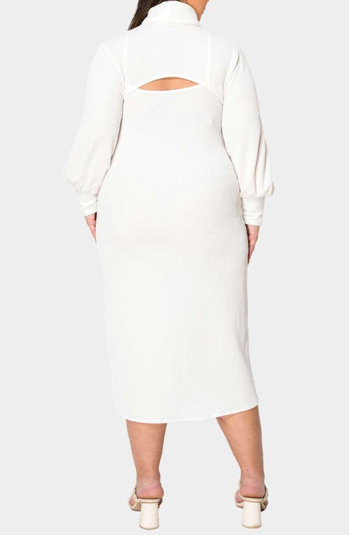 L I V D Aster Plissé Two-piece Sweater Dress In Ivory