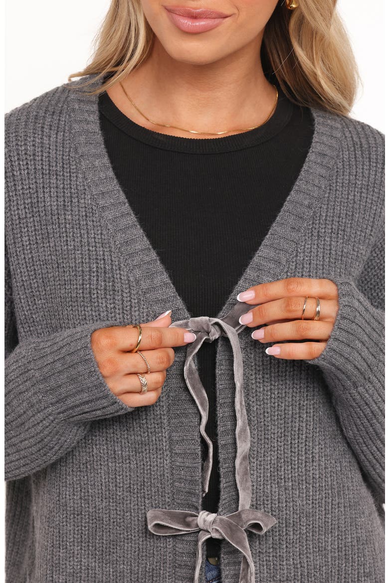 Hammond Tie Front Cardigan, Alternate, color, GREY
