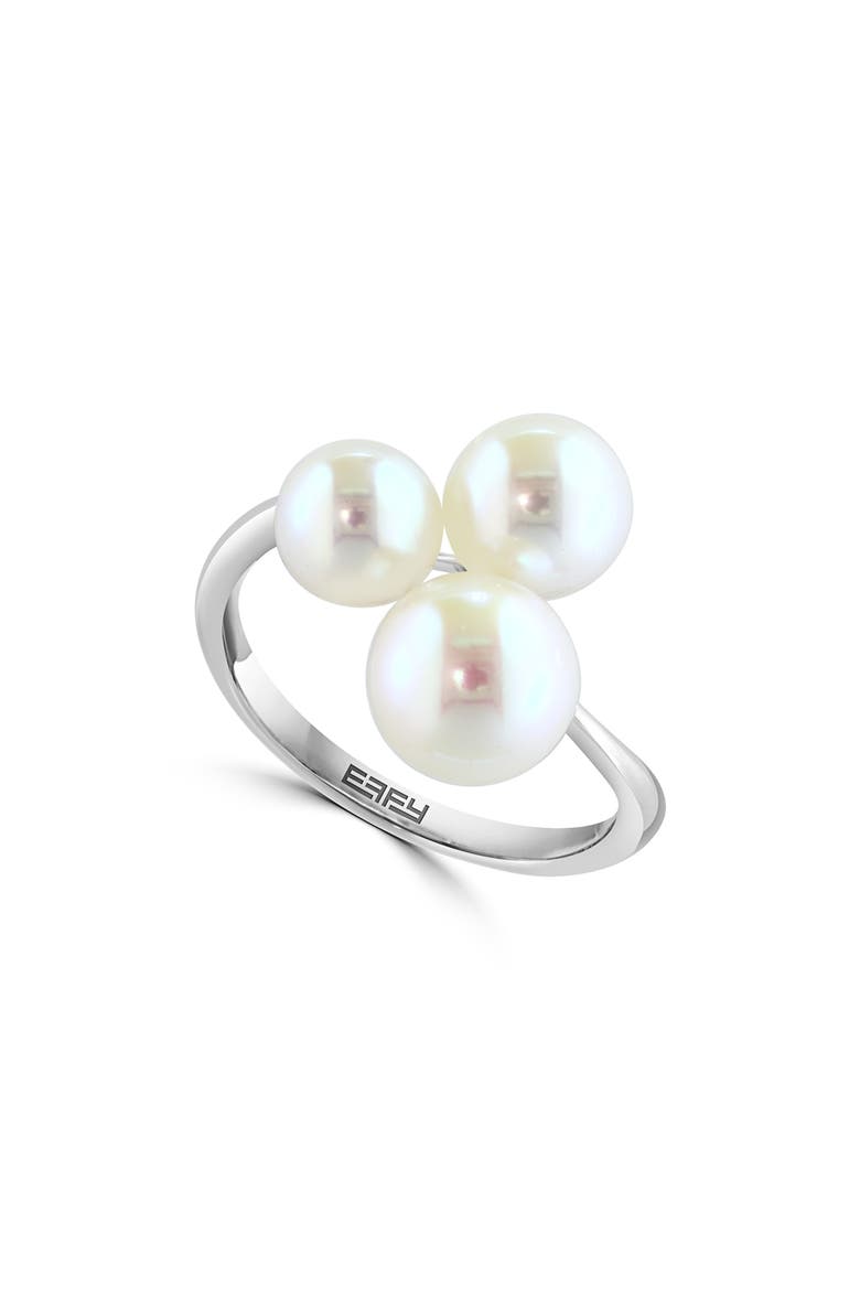 Sterling Silver 6–8mm Freshwater Pearl Ring, Main, color, WHITE