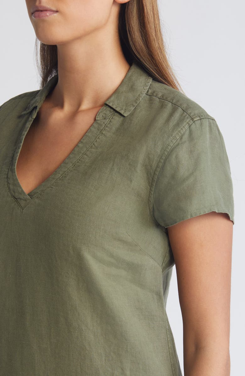Tommy Bahama Two Palms Short Sleeve Linen Dress, Alternate, color, Tea Leaf