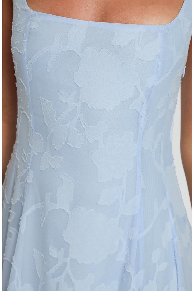 Margaux Floral Burnout Gown, Alternate, color, BLUE