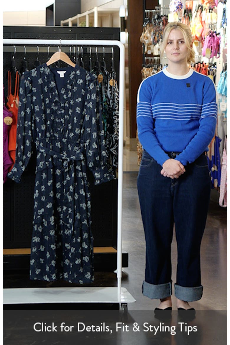 Floral Fil Coupé Long Sleeve Midi Dress video