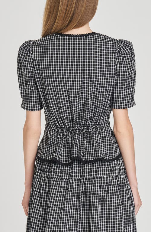 Wayf Gemma Puff Sleeve Peplum Top