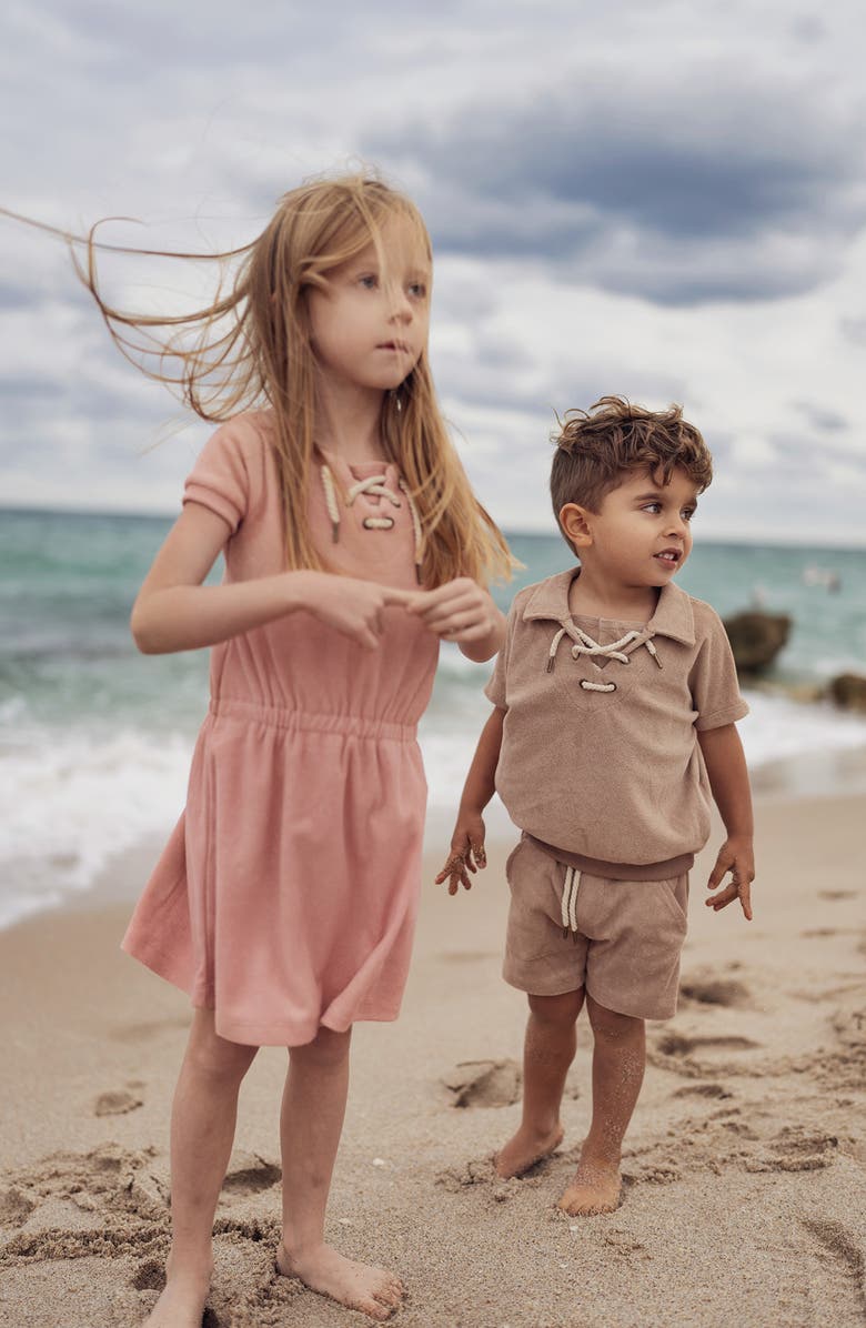 Manière Beach Terry Polo & Shorts Set, Alternate, color, 