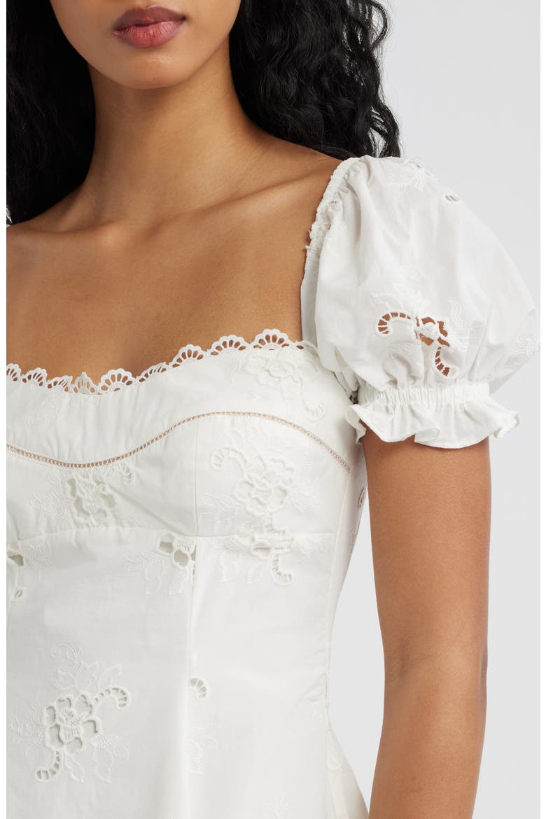 Lavina Cotton Broderie A-Line Dress, Alternate, color, WHITE