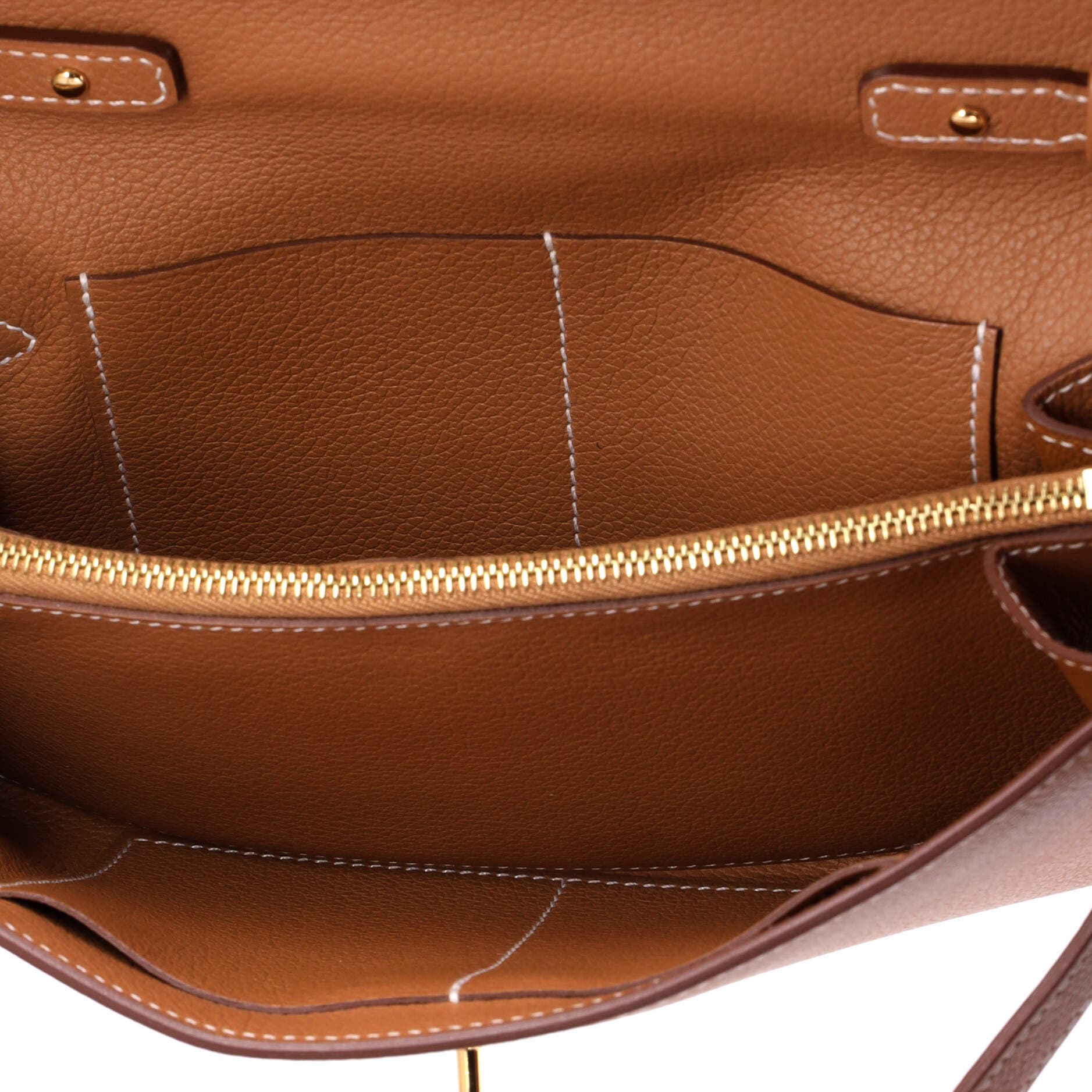 Pre-Owned Hermes Kelly To Go Wallet Evercolor, Alternate, color, Gold