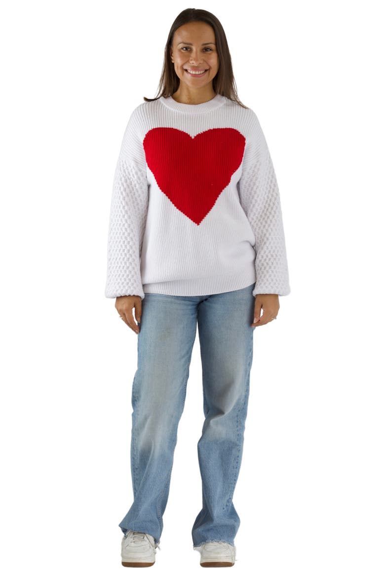 All My Love Heart Sweater, Main, color, White