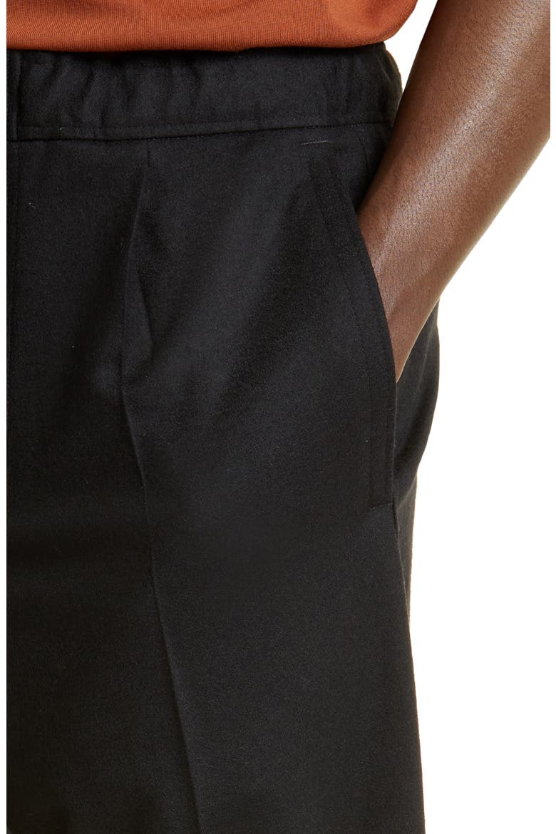 Pleated Wool Jersey Joggers, Alternate, color, BLACK