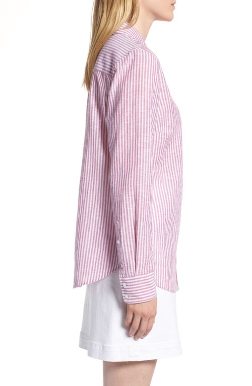 1901 Button Up Stripe Shirt In Pink