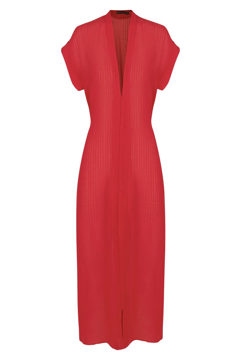 Fuji Cover-Up Midi Dress, Alternate, color, RED