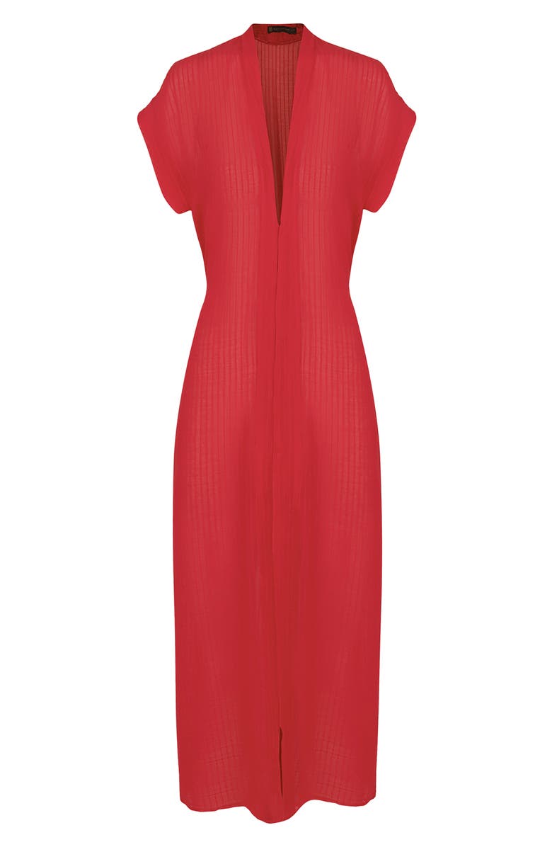 ViX Paula Hermanny Fuji Cover-Up Midi Dress, Alternate, color, Red