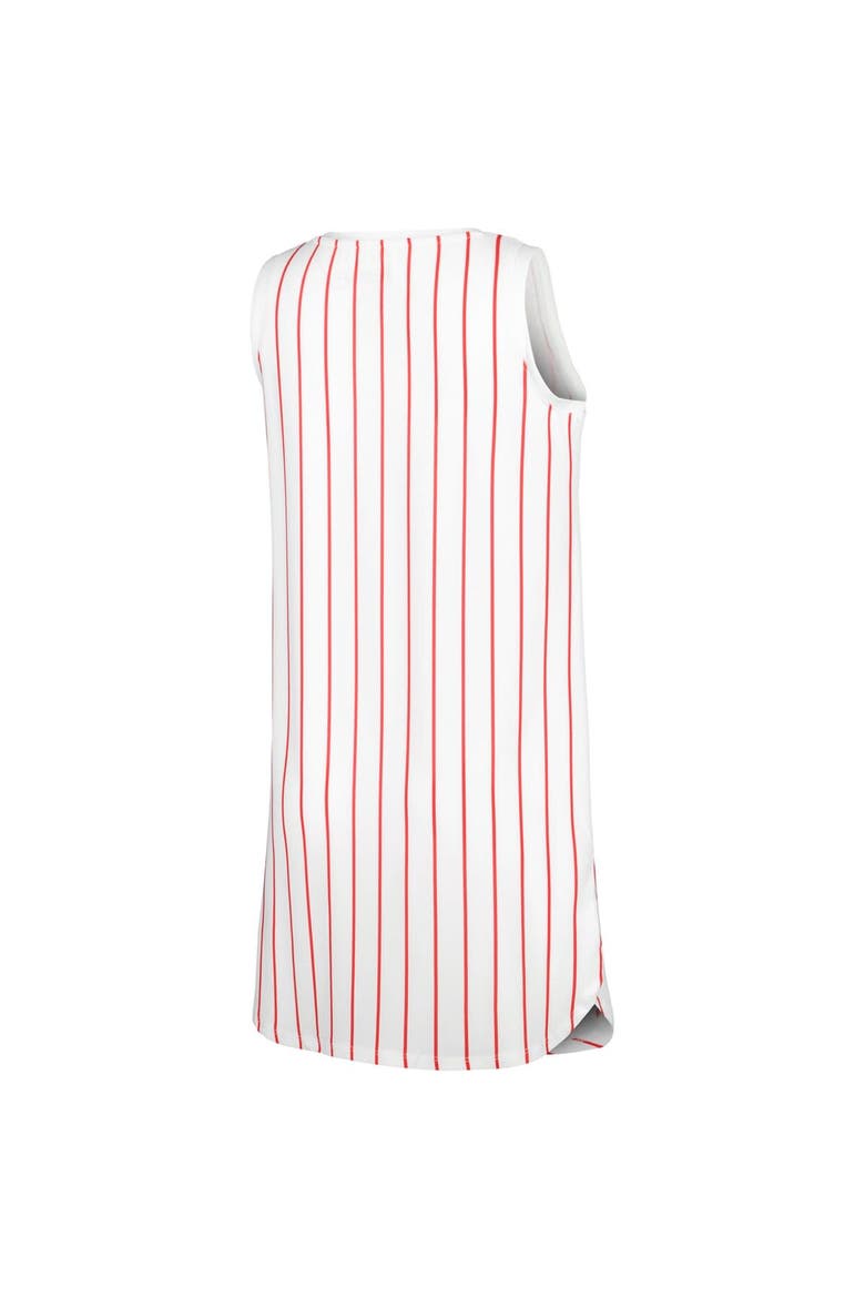 Women's Concepts Sport White St. Louis Cardinals Reel Pinstripe Knit Sleeveless Nightshirt, Alternate, color, White
