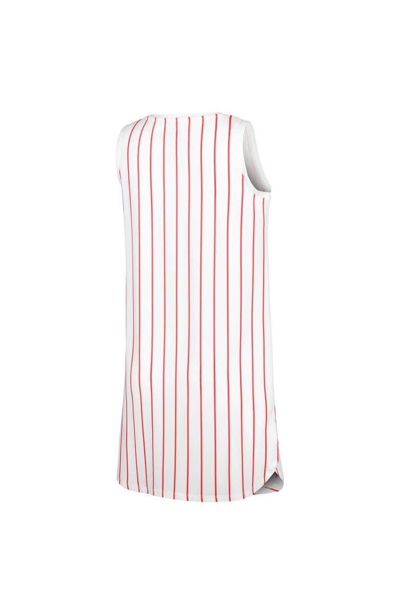 CONCEPTS SPORT Women's Concepts Sport White St. Louis Cardinals Reel Pinstripe Knit Sleeveless Nightshirt, Alternate, color, White