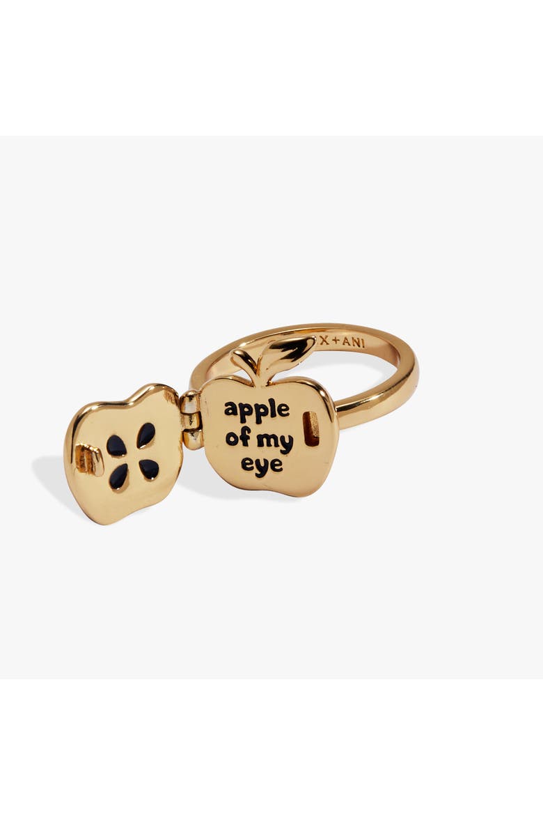 'Apple of My Eye' Locket Ring, Alternate, color, Gold