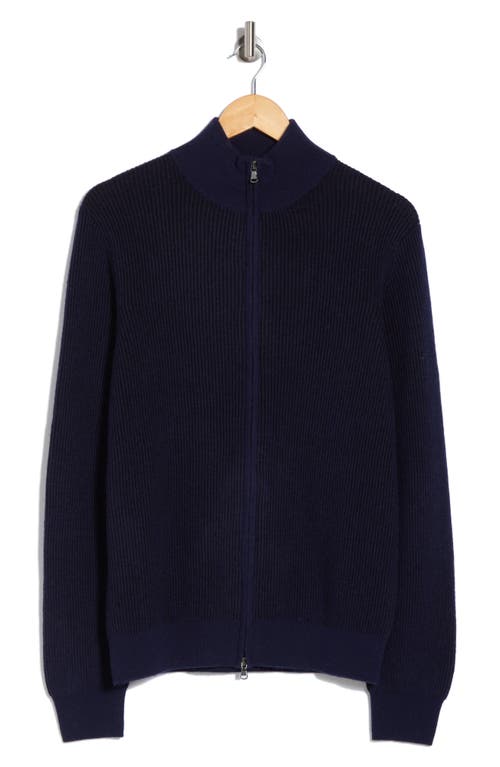 Amicale Rib Cashmere Zip Jacket In Blue