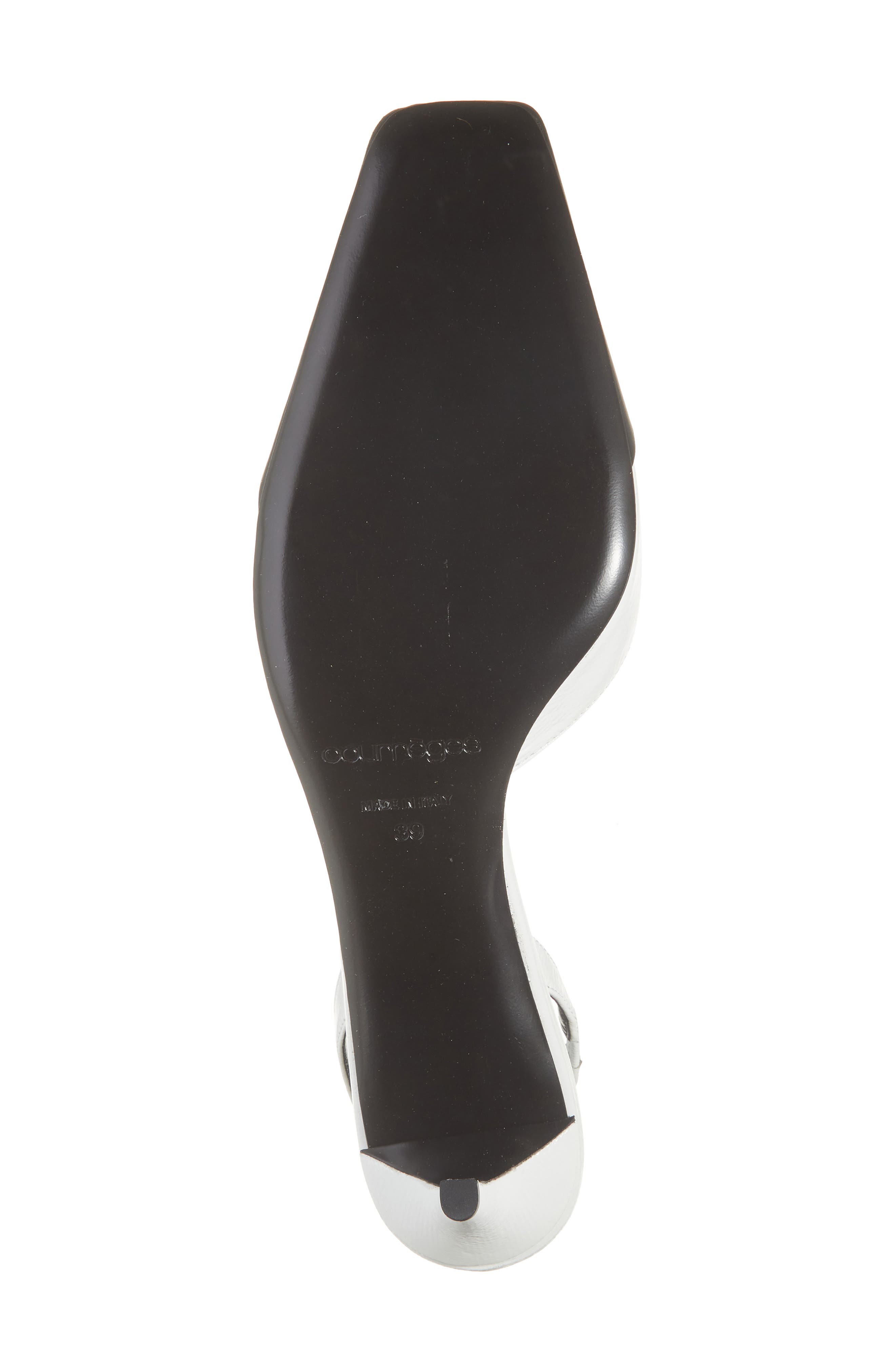 Two-Tone Kitten Heel Embossed Toe Slingback Pump, Alternate, color, WHITE/ BLACK