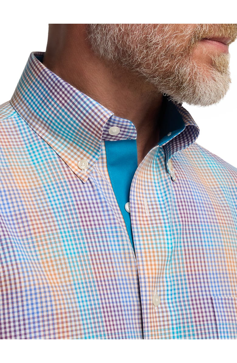Paul Fredrick Slim Fit Comfort Stretch Non-iron Tattersall Dress Shirt With Contrast Trim, Alternate, color, Multi