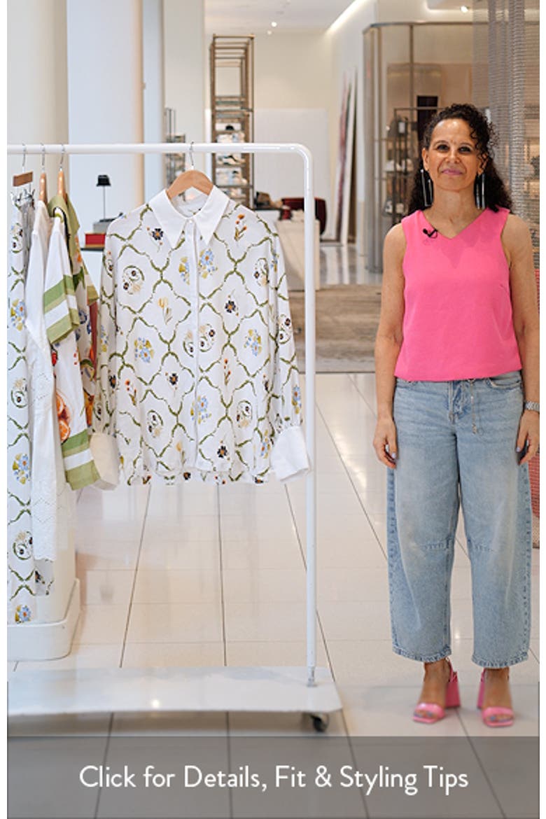 Floral Linen Blend Cover-Up Shirt video