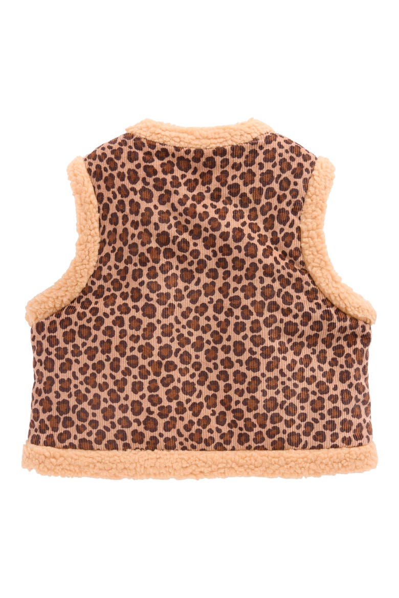 Kids' Leopard Printed Corduroy Gilet, Alternate, color, BROWN LEOPARD