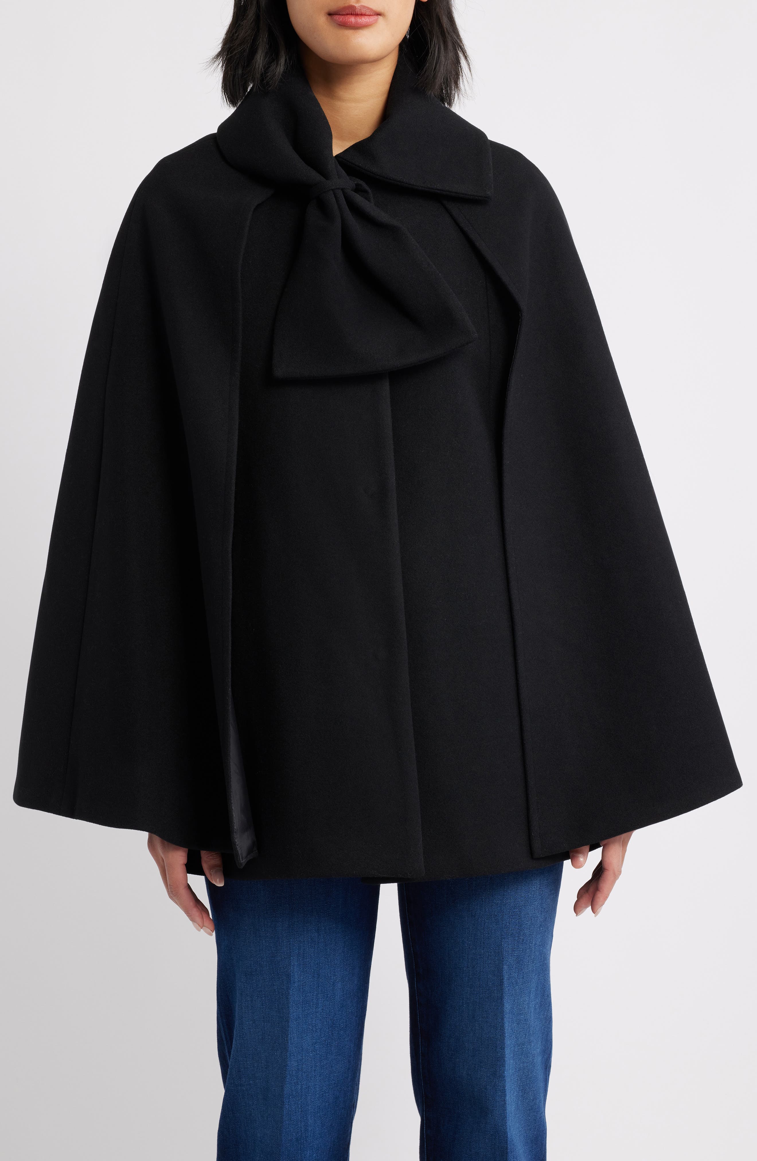 CeCe Bow Scarf Collar Cape