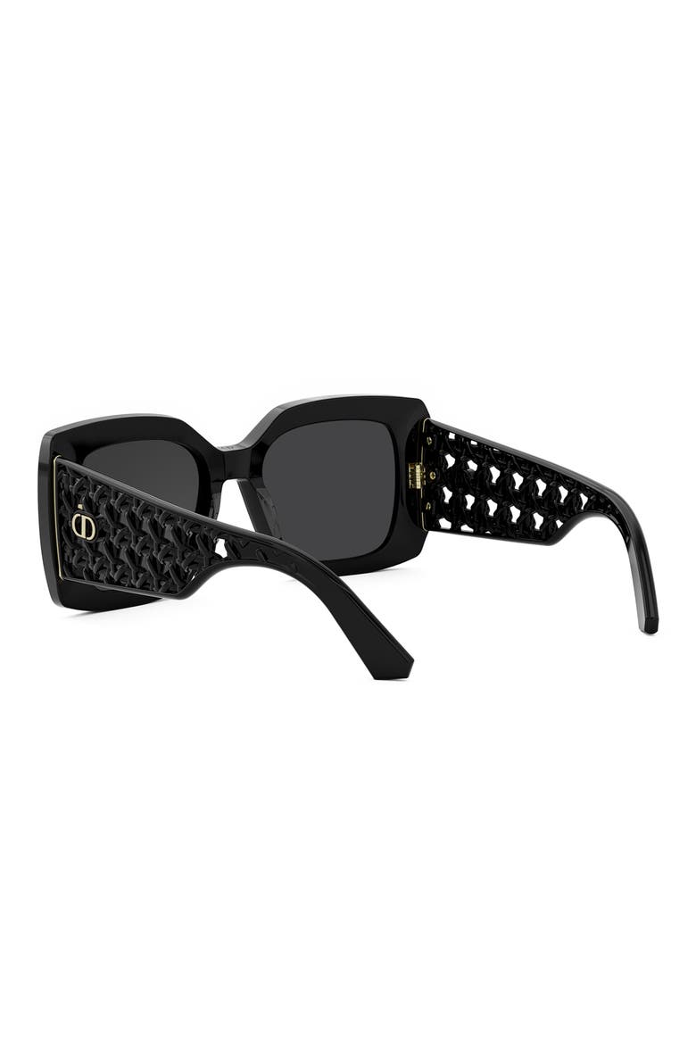 VeryDior S1I 54mm Square Sunglasses, Alternate, color, SHINY BLACK / SMOKE